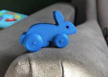 Zabawka zając na kołach Wielkanoc