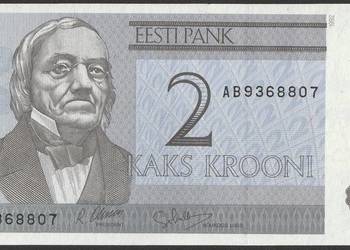 ESTONIA 2 KORONY 1992 - BAER - AB - STAN BANKOWY UNC