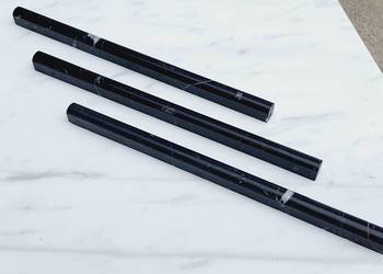 Wałek ozdobny ścienny podłogowy Negro Nero Marquina polerowany