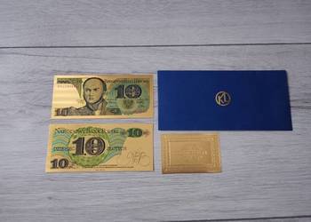 PRL Banknot pozłacany Józef Bem 10  zł PRL Banknot pozłacany Józef Bem 10  zł
