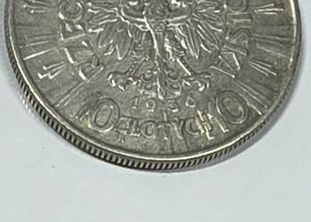 Druga srebrna moneta o nominale 10 złotych (1936) Piłsudski.