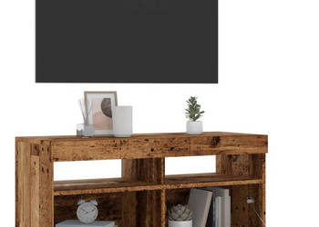 Szafka pod TV z oświetleniem LED stare drewno 90x35x40 cm WM-856307