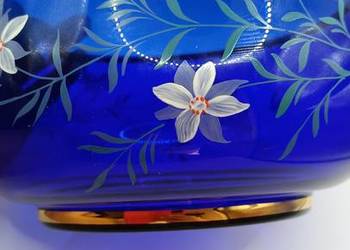 Szkło kryształowa kobaltowa misa salaterka żardiniera