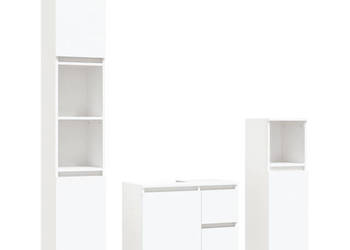 Zestaw 3 szafek łazienkowych biały materiał drewnopochodny WM-3185543