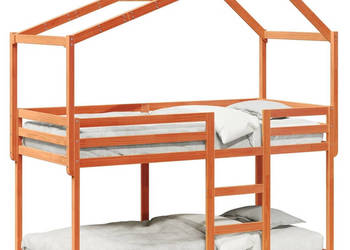 Łóżko z piętrem i daszkiem woskowy brąz 80x200 cm WM-3282043
