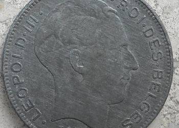 BELGIA-5 FRANC-1941 r (LEOPOLD |||)-CYNK-