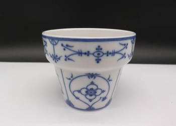 Porcelanowa Osłonka/Doniczka Kronester Bavaria „Echt Kobalt”Wzór Słomkowy