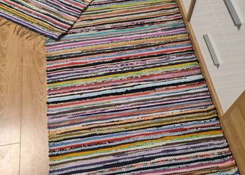 Nowy wielobarwny bawełniany chodnik ręcznie tkany 295x74