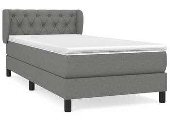 Łóżko kontynentalne z materacem ciemnoszara tkanina 80x200 cm WM-3126438