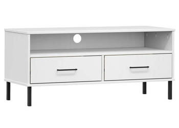 Szafka pod TV OSLO metalowe nóżki biała sosnowa WM-351026