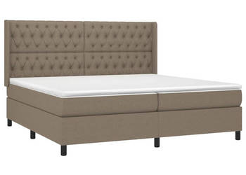 Łóżko kontynentalne z materacem taupe tkanina 200 x 200 cm WM-3138585