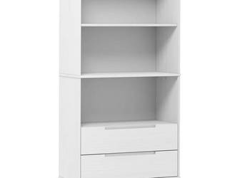 Szafka na książki MOLDE biała 85x35x1705 cm lita sosna WM-350541