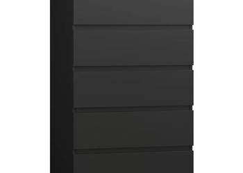 Komoda FOREHILL czarna 119 cm 6 szuflad do sypialni salonu przedpokoju