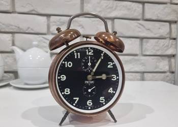 Budzik Stary PETER  miedziany mechaniczny mechanizm Germany