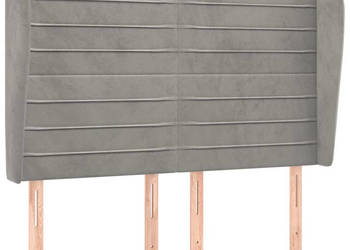 Zagłówek uszak jasnoszary 147x23x118/128 cm aksamit WM-3118144
