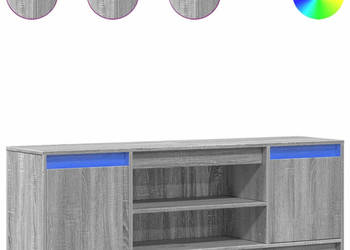 Szafka pod TV z LED szary dąb sonoma 1395x34x50 cm WM-852199