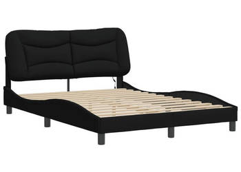 Rama łóżka z LED czarna tkanina 140x190 cm WM-3213699