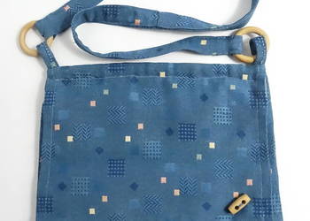 Unikalna Torebka Listonoszka – Niebieska w Geometryczne Wzory | Boho