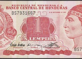 HONDURAS 1 LEMPIRA 1992 - STAN BANKOWY UNC