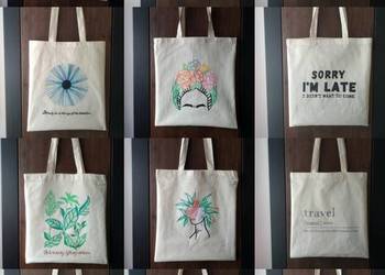Eko torba ręcznie malowana torba materiałowa shopper bag