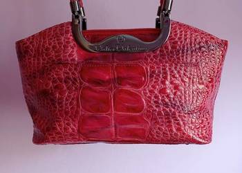 Walter Valentino Italy torebeczka vintage skóra krokodyl
