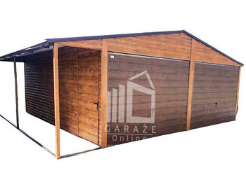 GARAŻ BLASZANY 6m x 6m - dwuspad 2x Brama drzwi wiata ID124