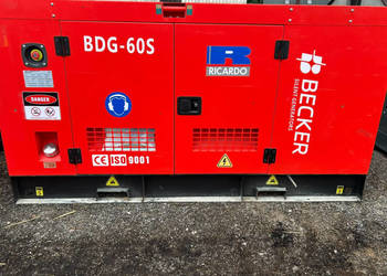 Agregat prądotwórczy spalinowy 50 kW (60 kVA) BECKER BDG-60S - NOWY, wycis…