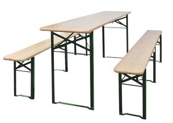 vidaXL Składany stół biesiadny z 2 ławkami, 220 cm(SKU:42207)