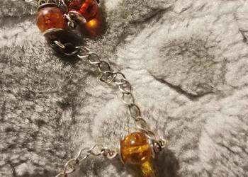 Łańcuch z kulkami bursztynu