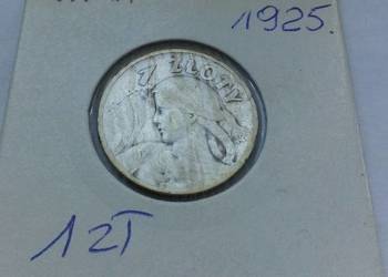 POLSKA-1 ZŁ-1925 r (KROPKA PO DACIE) SREBRO (750) ŻNIWIARKA