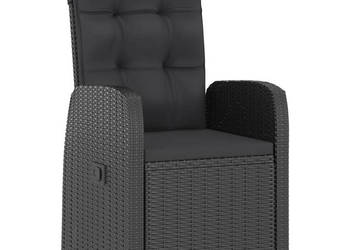 11-cz. zestaw mebli ogrodowych z poduszkami rattan PE czarny WM-3059351