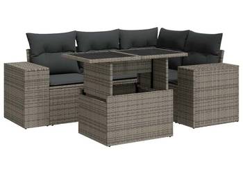 vidaXL 5-cz. zestaw wypoczynkowy do ogrodu, poduszki(SKU:3326791)