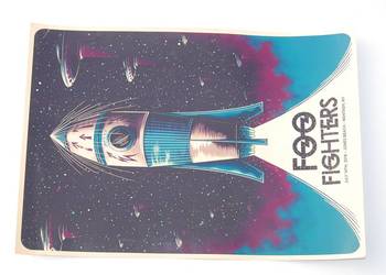 Stary plakat Foo Fighters antyk kolekcjonerski