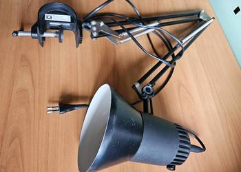 Lampa biurkowa Polam Piła vintage PRL czarna loft