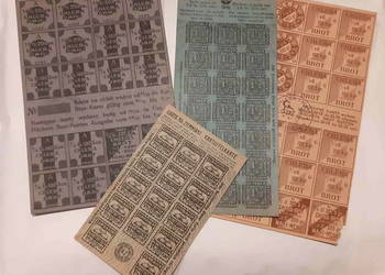 Kartki żywnościowe na chleb i ziemniaki z okresu I Wojny Światowej 1916r.