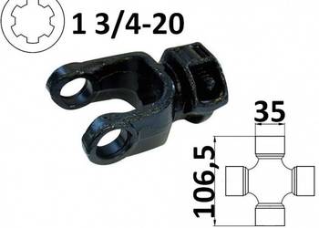 Widłak ciągnikowy 1 3/4-20, na krzyżak 35x106,5mm - zabezpieczenie na pin…