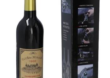 Zestaw do Wina w Kształcie Butelki Akcesoria do Win na Prezent 5w1 Gentelo