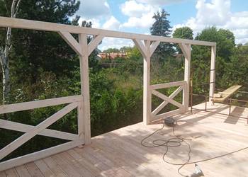 Taras modrzewiowy 4 x 2,5m   + legary+fundamenty