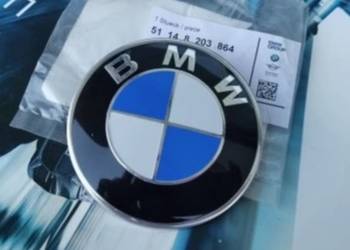 NOWY znaczek okrągły BMW emblemat 78mm + przelotki