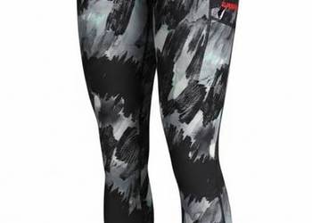 Damskie sportowe spodnie legginsy czarne wzorzyste SuperDry Sport 34/XS