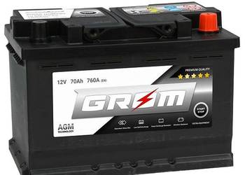 Akumulator 70Ah 760A GROM AGM. Darmowa wymiana!