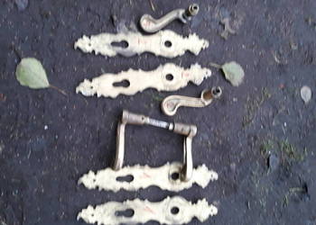 Mosiądz,rzeźbione klamki z okuciami do drzwi 1 lub 2