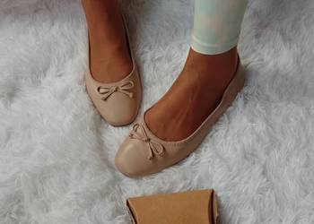 (40) ASOS Design/ Beżowe baleriny wieczorowe z Londynu, NOWE