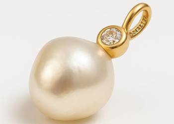 Tiffany & Co. Elsa Peretti – zawieszka 18k, perła barokowa, brylant 0,35 ct