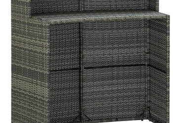 Ogrodowy stolik barowy szary 120x55x110 cm polirattan WM-313469