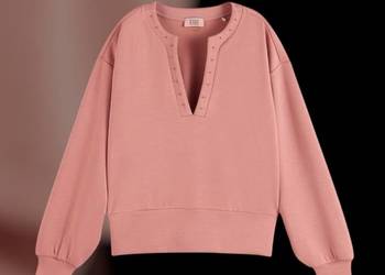 Bluza damska Scotch & Soda z odkrytym dekoltem w serek i koralikami