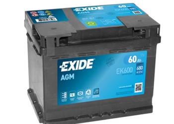 Akumulator 60Ah 680A Exide AGM start&stop EK600