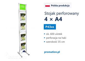Stojak na ulotki A4 | perforacja | biały, czarny, srebrny