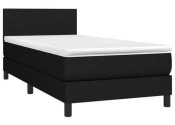 Łóżko z Materacem Kontynentalne Czarne Do Sypialni 90x200 cm WM-3132967
