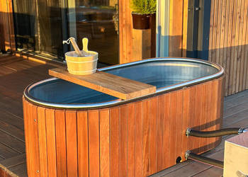 Balia ogrodowa ze stali nierdzewnej - 180x80x66 - kąpiele lecznicze